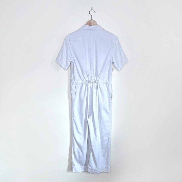 gap utility twill cropped jumpsuit in stone - 0 - Picture 5 of 8